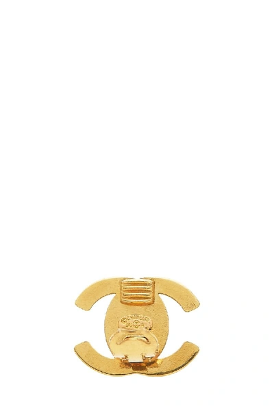 Shop Chanel Gold 'cc' Turnlock Earrings Small
