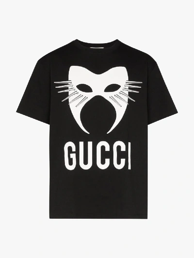 Shop Gucci Black Manifesto Oversized T-shirt