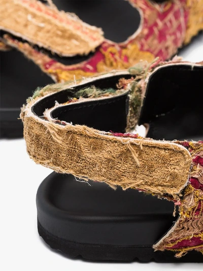 Shop By Walid Brown Felix 18th Century Fabric Sandals