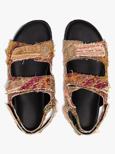 Shop By Walid Brown Felix 18th Century Fabric Sandals
