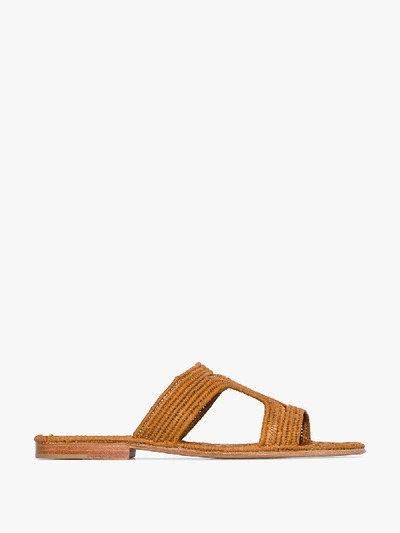 Shop Carrie Forbes Brown Moha Raffia Sandals