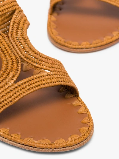 Shop Carrie Forbes Brown Moha Raffia Sandals