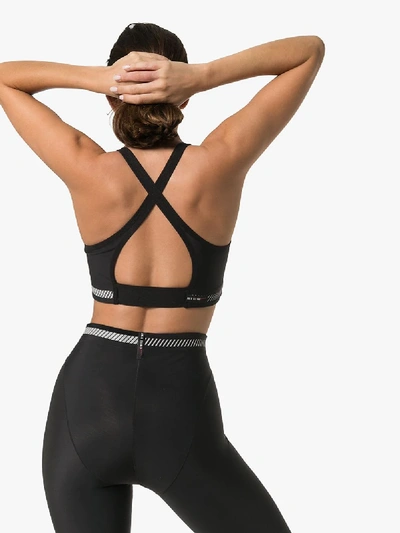 Shop Adam Selman Sport Criss-cross Logo Sports Bra In Black