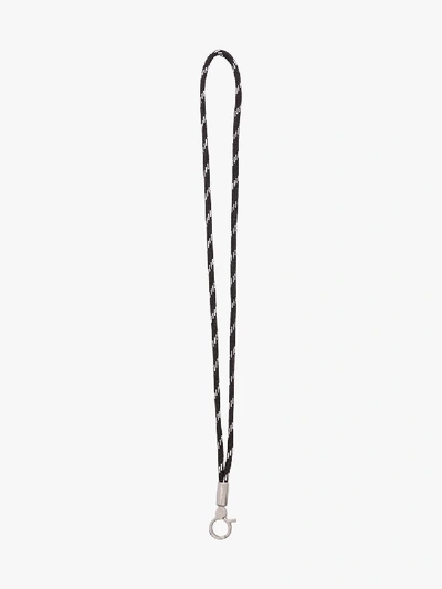Shop Givenchy Black And White Striped Keyring