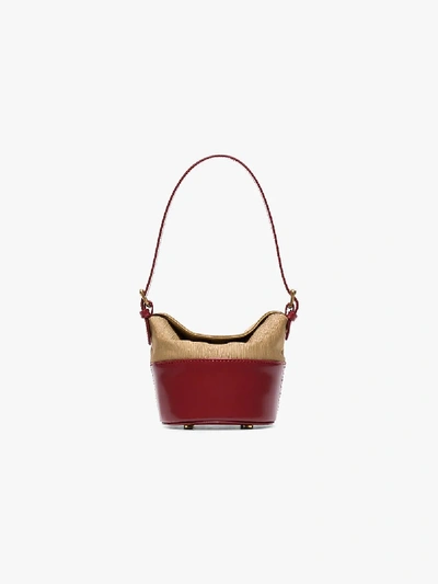 Shop By Far Red And Beige Jamie Mini Bag