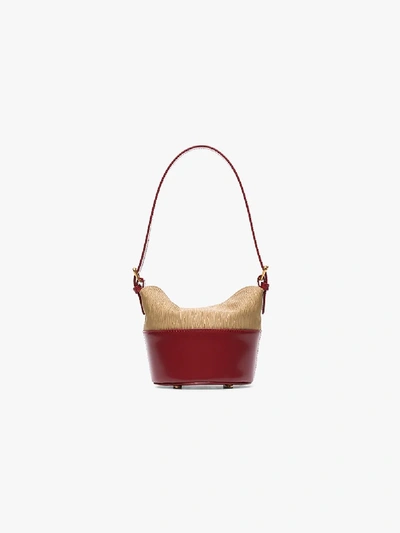 Shop By Far Red And Beige Jamie Mini Bag