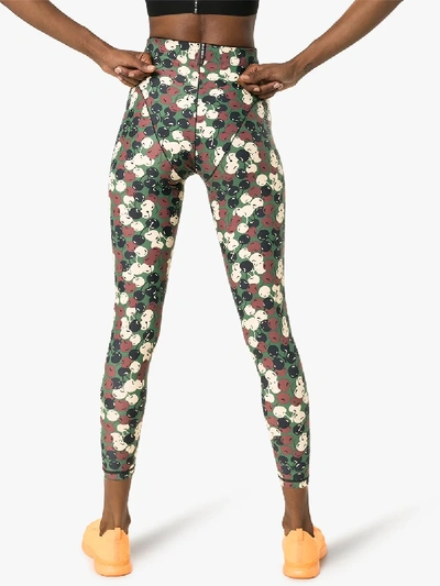 Shop Adam Selman Sport French Cut Printed Leggings In Green