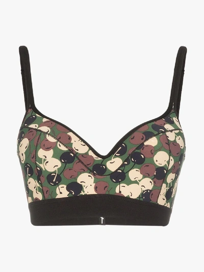 Shop Adam Selman Sport Push It Printed Sports Bra In Green