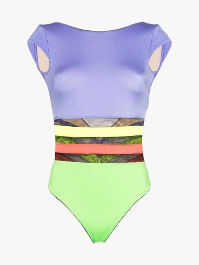 Shop Agent Provocateur Zenaya Colour Block Swimsuit In Purple