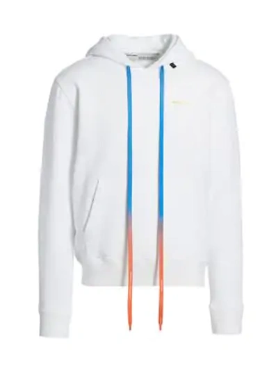Shop Off-white Acrylic Arrows Iridescent Drawstring Hoodie In White Yellow