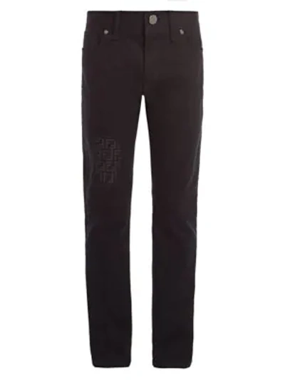 Shop Fendi Faded Ff Jeans In Black