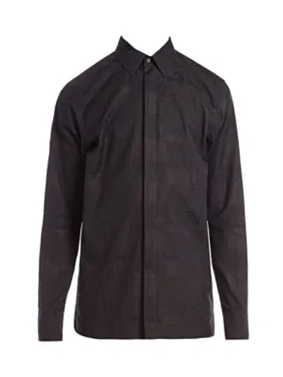 Shop Fendi Faded Ff Jacquard Shirt In Black