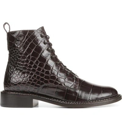 Shop Vince Cabria Lace-up Boot In Mahogany