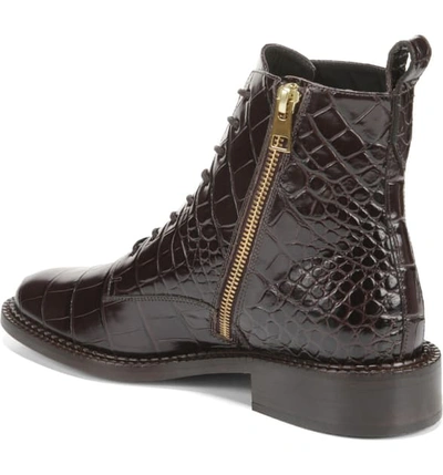 Shop Vince Cabria Lace-up Boot In Mahogany