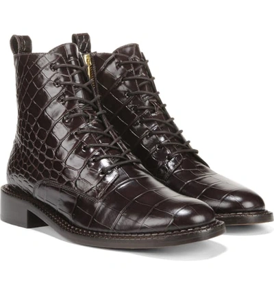 Shop Vince Cabria Lace-up Boot In Mahogany