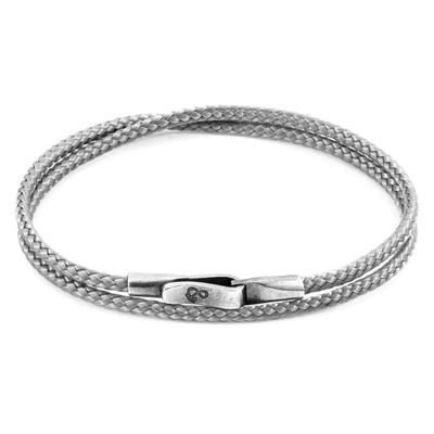 Shop Anchor & Crew Classic Grey Liverpool Silver & Rope Bracelet