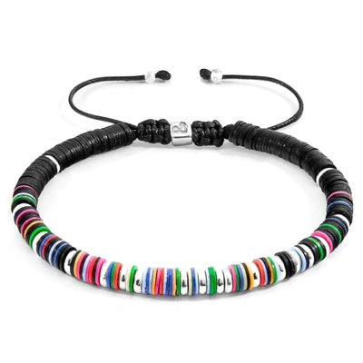 Shop Anchor & Crew Multicoloured Kariba Silver & Vinyl Disc Macrame Bracelet