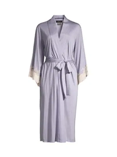 Shop Natori Luxe Shangri-la Robe In Purple