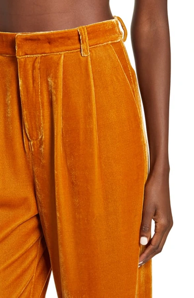 Endless Rose Velvet Wide Leg Pants In Yellow