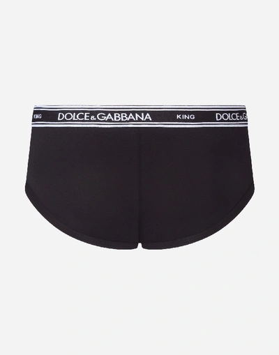 Shop Dolce & Gabbana Stretch Cotton Brando Briefs In Black