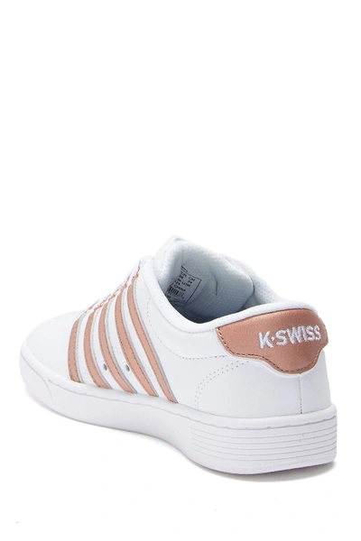 Shop K-swiss Court Pro Ii Cmf Leather Sneaker In White/peach Gold