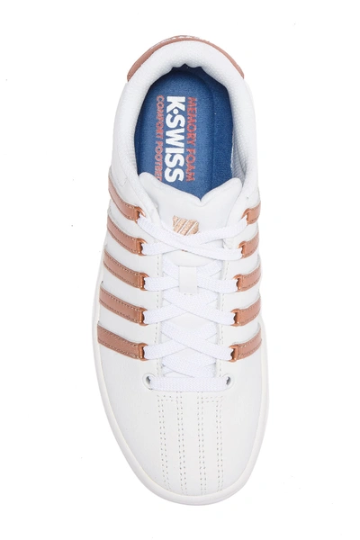 Shop K-swiss Court Pro Ii Cmf Leather Sneaker In White/peach Gold