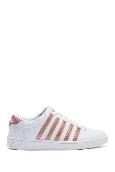 Shop K-swiss Court Pro Ii Cmf Leather Sneaker In White/peach Gold