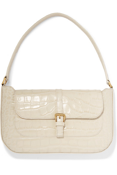 cream leather shoulder bag