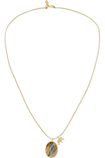 Shop Pippa Small 18-karat Gold Labradorite Necklace