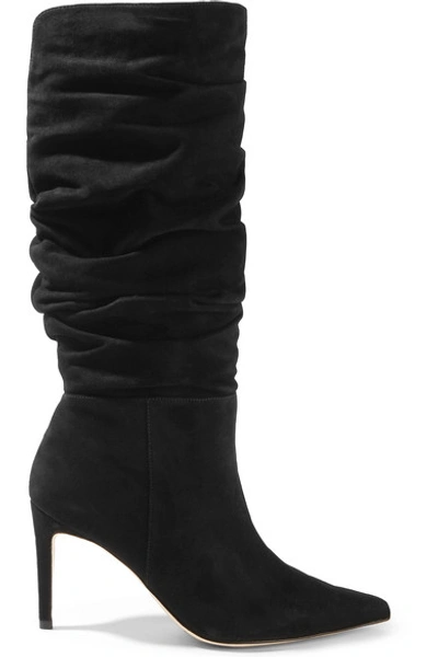 Shop Alexandre Birman Lucy Suede Knee Boots In Black