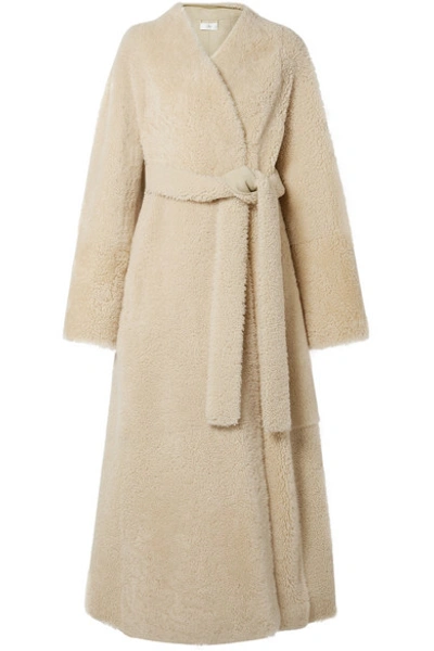 Shop The Row Tanilo Shearling Coat In Sand