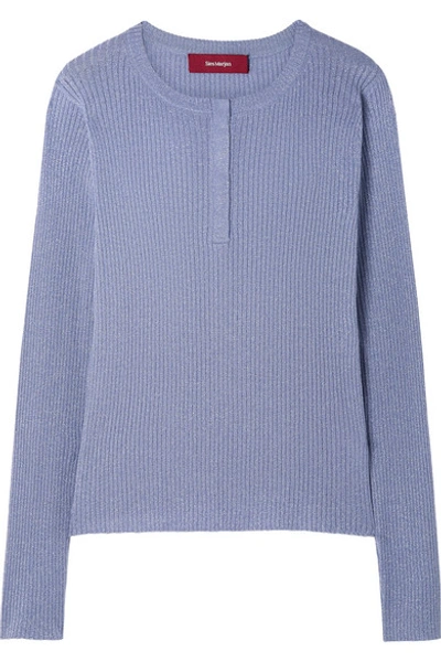 Shop Sies Marjan Kate Ribbed Metallic Wool-blend Sweater In Lilac