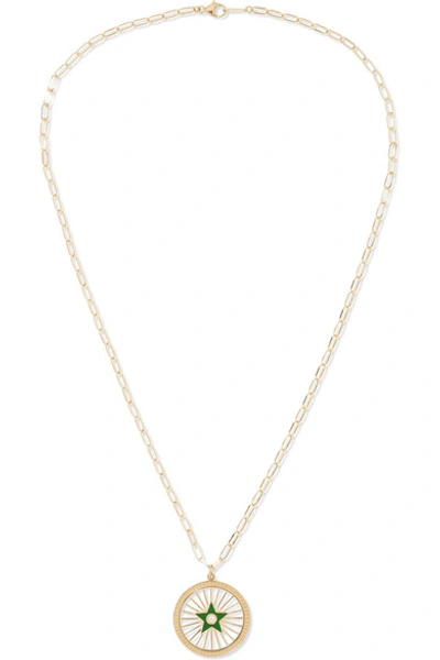 Shop Andrea Fohrman Starburst 18-karat Gold, Enamel And Diamond Necklace