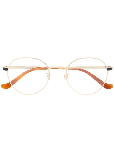 Shop Gucci Round Frame Glasses In Gold