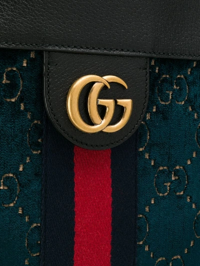 Shop Gucci Gg Velvet Tote Bag In Green