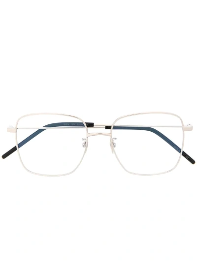 Shop Saint Laurent Sl314 Square-frame Glasses In Silver
