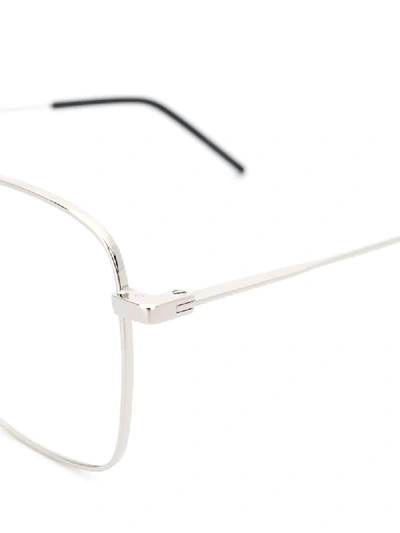 Shop Saint Laurent Sl314 Square-frame Glasses In Silver