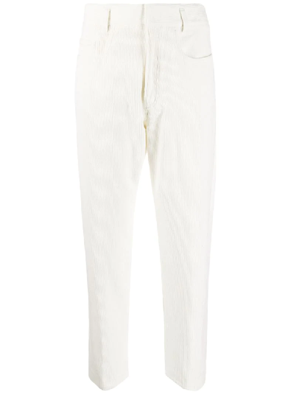 Haider Ackermann Cropped Corduroy Trousers In White | ModeSens