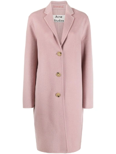 Shop Acne Studios Avalon Single Breasted Coat In Pink