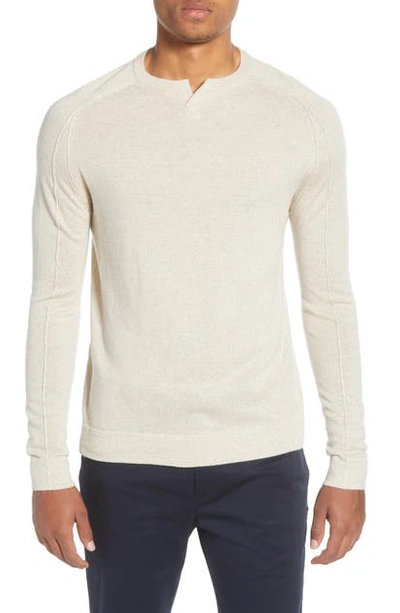 Shop Good Man Brand Mvp Slim Fit Notch Neck Wool Sweater In Oatmeal