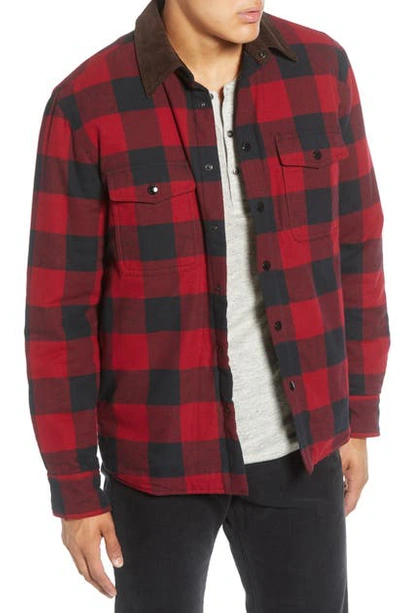 Shop Rag & Bone Buffalo Check Shirt Jacket In Black And Red