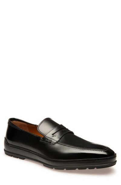 Shop Bally Relon Hybrid Penny Loafer In Black/black