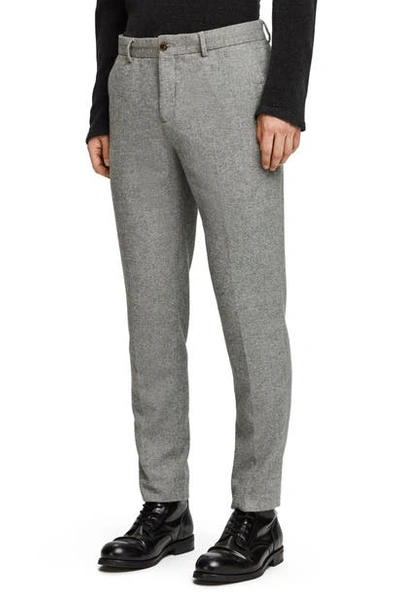 Shop Scotch & Soda Stuart Straight Leg Nep Wool Chinos In Grey Multi