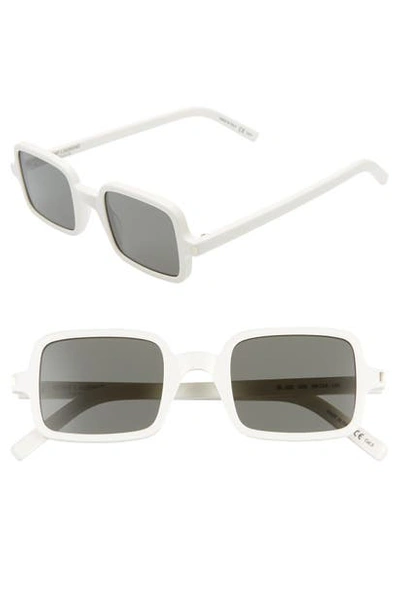 Shop Saint Laurent 48mm Square Sunglasses In Ivory