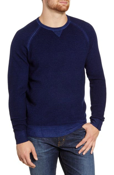 Shop Peter Millar Thermal Knit Crewneck Wool Sweatshirt In Atlantic B