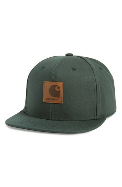 Shop Carhartt Canvas Logo Ball Cap In Citrona Green