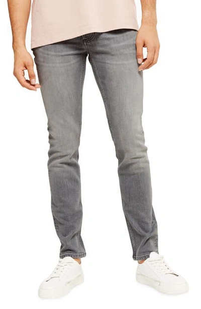 Shop Topman Skinny Fit Jeans In Dark Grey