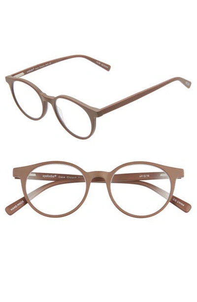 Shop Eyebobs Case Closed 49mm Round Reading Glasses In Brown Matte