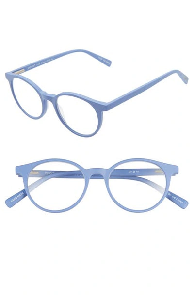 Shop Eyebobs Case Closed 49mm Round Reading Glasses - Blue Matte