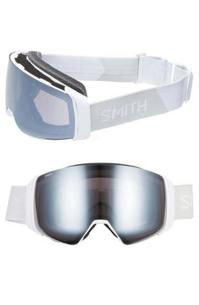 Shop Smith 4d Mag 205mm Snow Goggles In White Vapor/ Grey